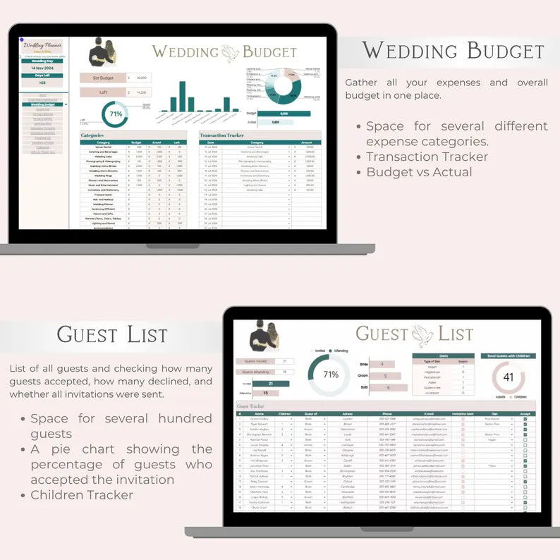 Modern Wedding Planner Spreadsheet – Google Sheets
