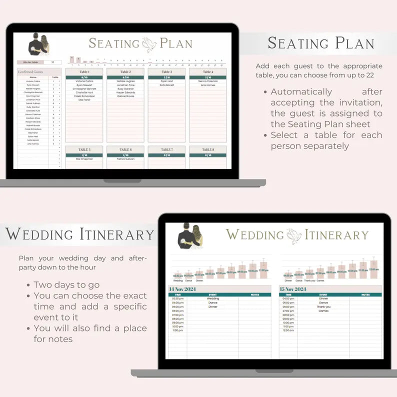 Modern Wedding Planner Spreadsheet – Google Sheets