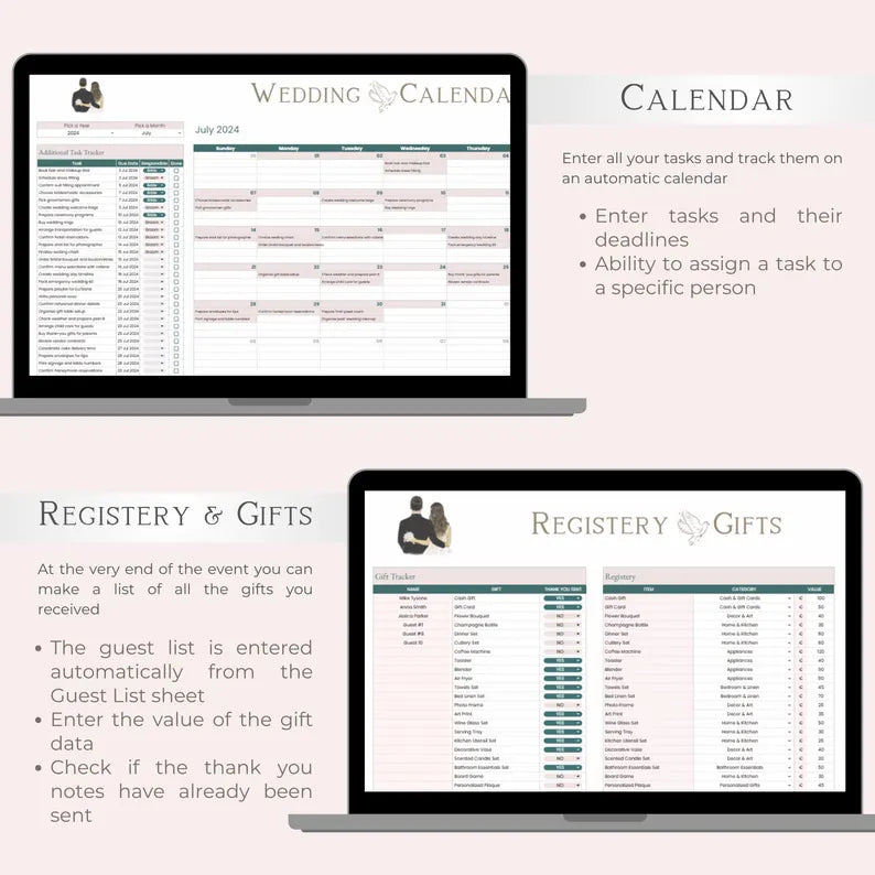 Modern Wedding Planner Spreadsheet – Google Sheets