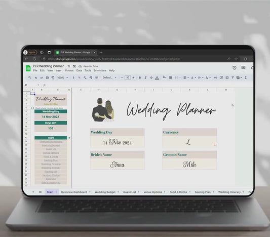 Modern Wedding Planner Spreadsheet – Google Sheets